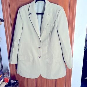 Long style blazer jacket soft sage green